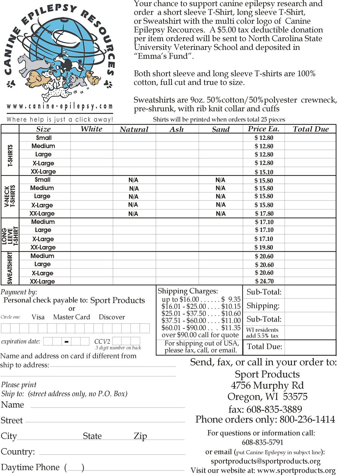 T Shirt Order Form Template Excel from canine-epilepsy.com